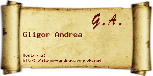Gligor Andrea névjegykártya